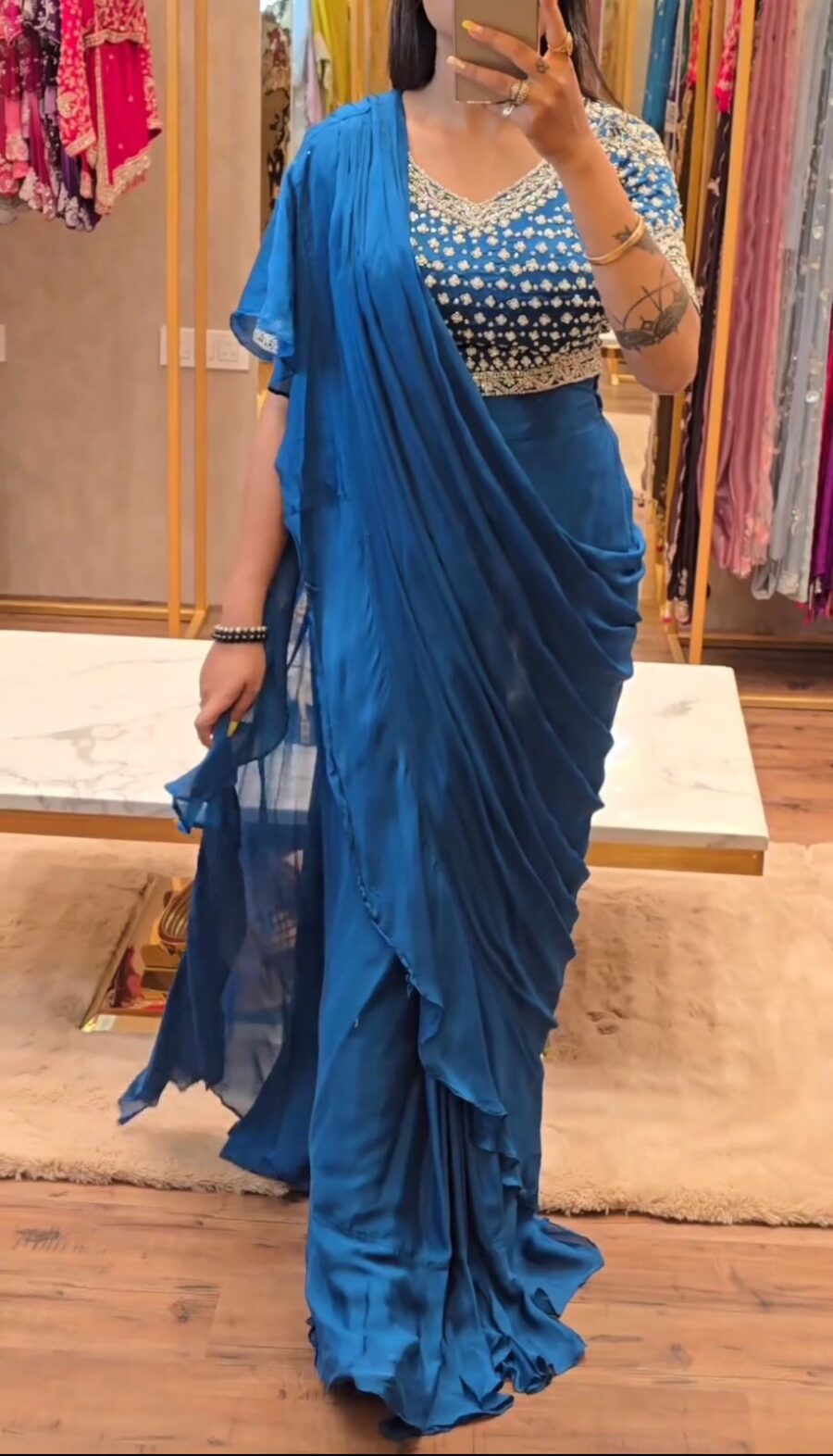 Heavy Chinon Saree